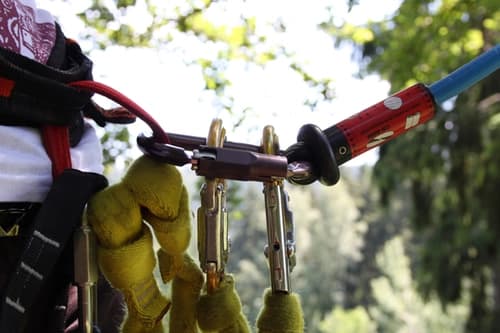 Rope with carabiners